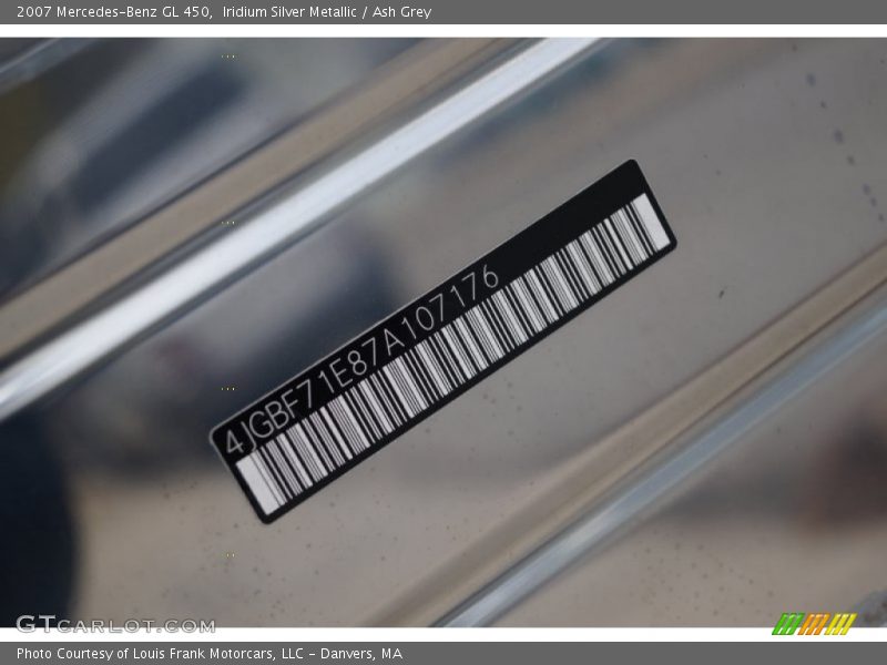 Iridium Silver Metallic / Ash Grey 2007 Mercedes-Benz GL 450
