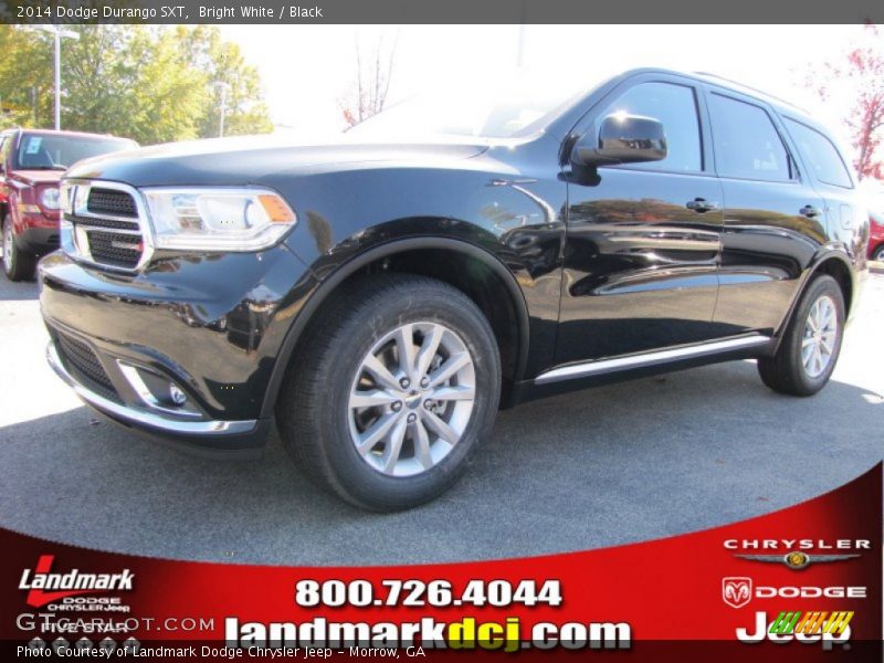 Bright White / Black 2014 Dodge Durango SXT