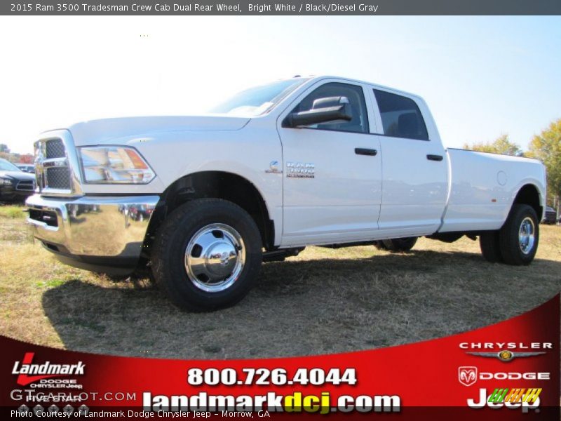 Bright White / Black/Diesel Gray 2015 Ram 3500 Tradesman Crew Cab Dual Rear Wheel