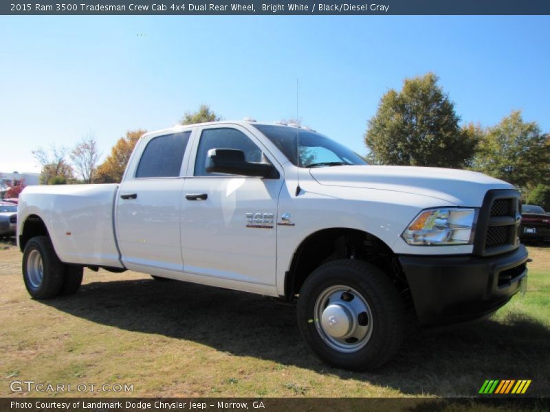 Bright White / Black/Diesel Gray 2015 Ram 3500 Tradesman Crew Cab 4x4 Dual Rear Wheel