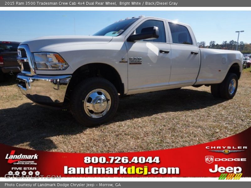 Bright White / Black/Diesel Gray 2015 Ram 3500 Tradesman Crew Cab 4x4 Dual Rear Wheel