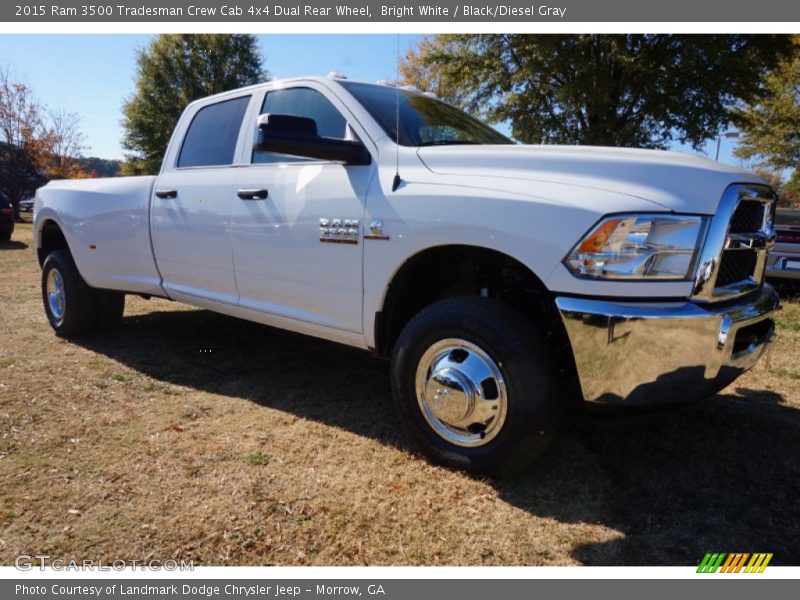 Bright White / Black/Diesel Gray 2015 Ram 3500 Tradesman Crew Cab 4x4 Dual Rear Wheel