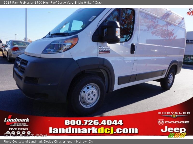 Bright White / Gray 2015 Ram ProMaster 1500 High Roof Cargo Van