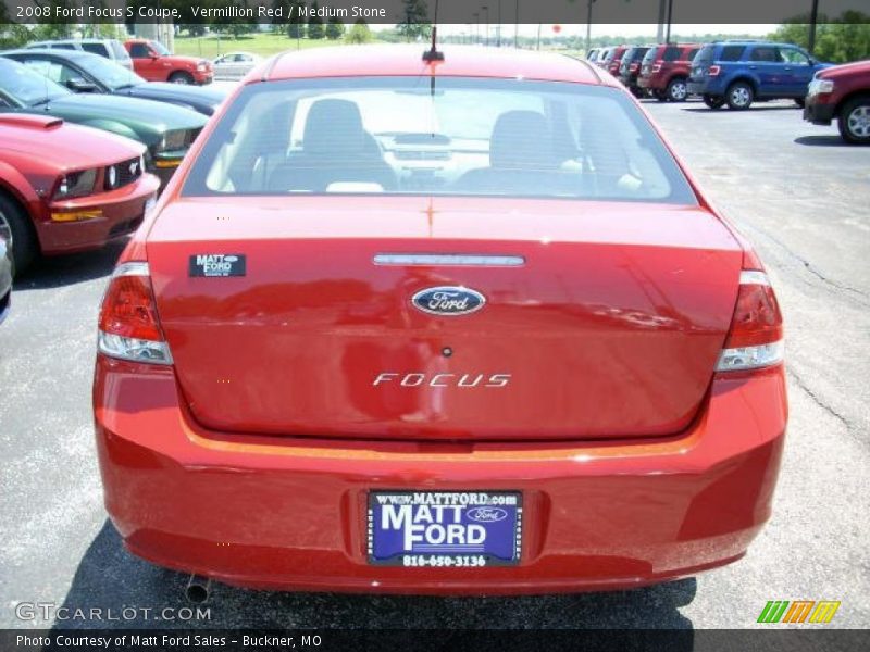 Vermillion Red / Medium Stone 2008 Ford Focus S Coupe