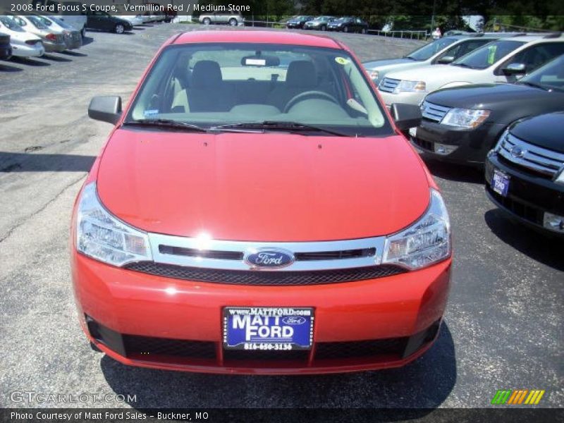 Vermillion Red / Medium Stone 2008 Ford Focus S Coupe