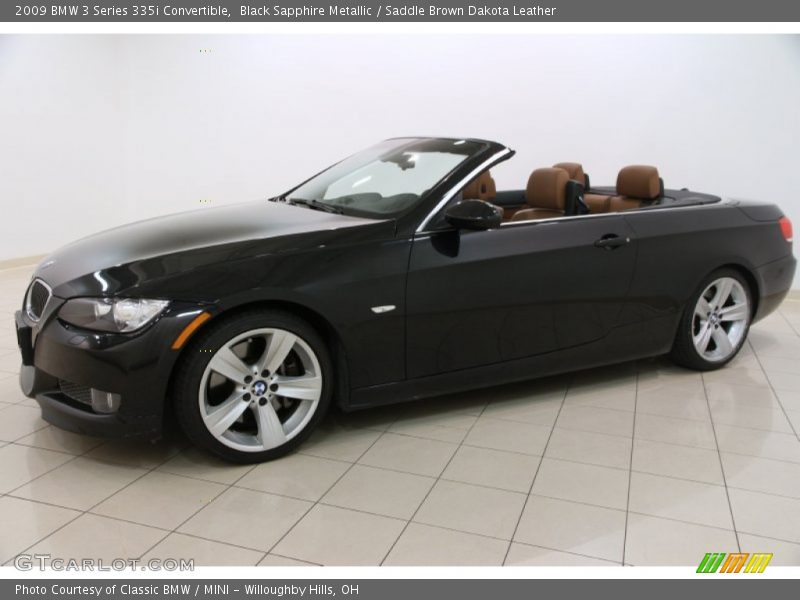 Black Sapphire Metallic / Saddle Brown Dakota Leather 2009 BMW 3 Series 335i Convertible