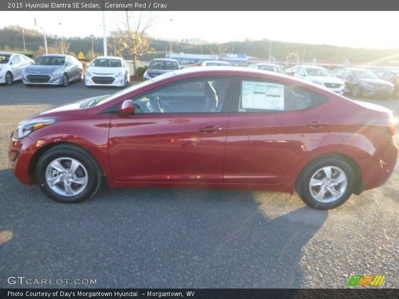 Geranium Red / Gray 2015 Hyundai Elantra SE Sedan
