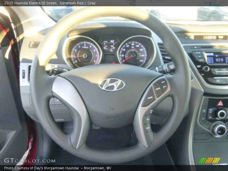 Geranium Red / Gray 2015 Hyundai Elantra SE Sedan
