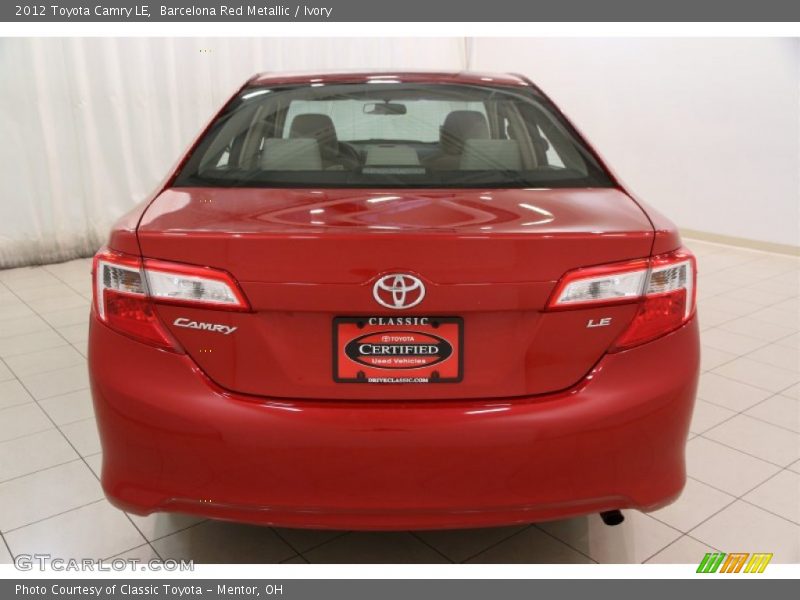 Barcelona Red Metallic / Ivory 2012 Toyota Camry LE