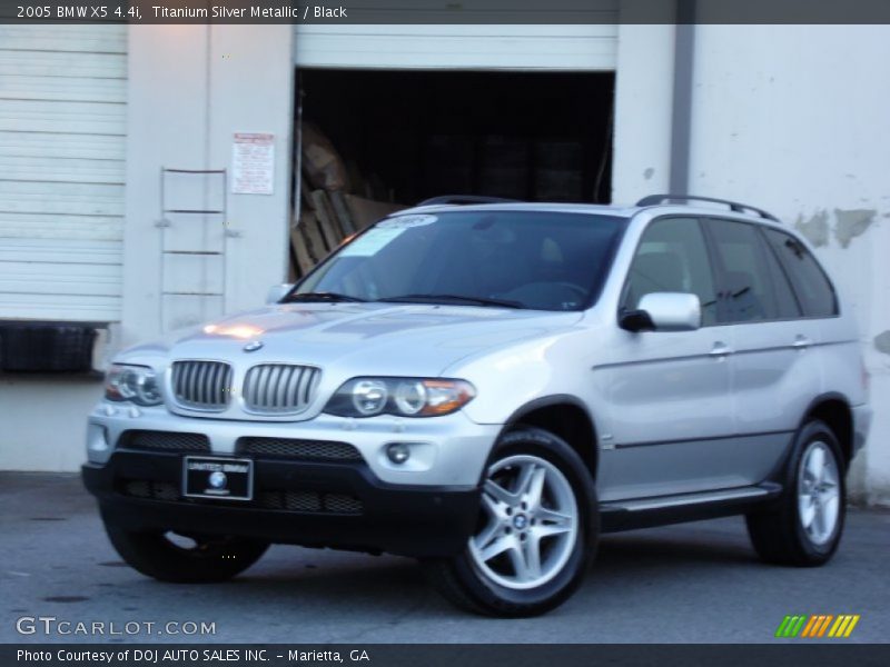 Titanium Silver Metallic / Black 2005 BMW X5 4.4i