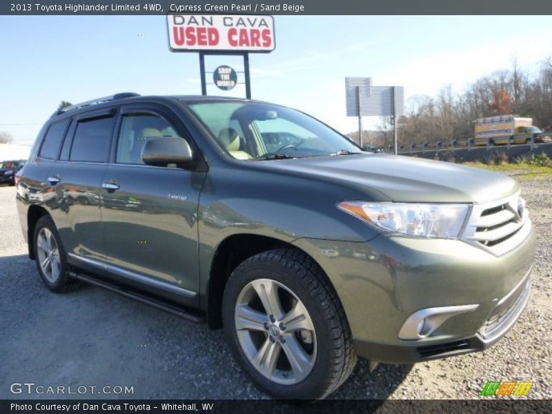 Cypress Green Pearl / Sand Beige 2013 Toyota Highlander Limited 4WD