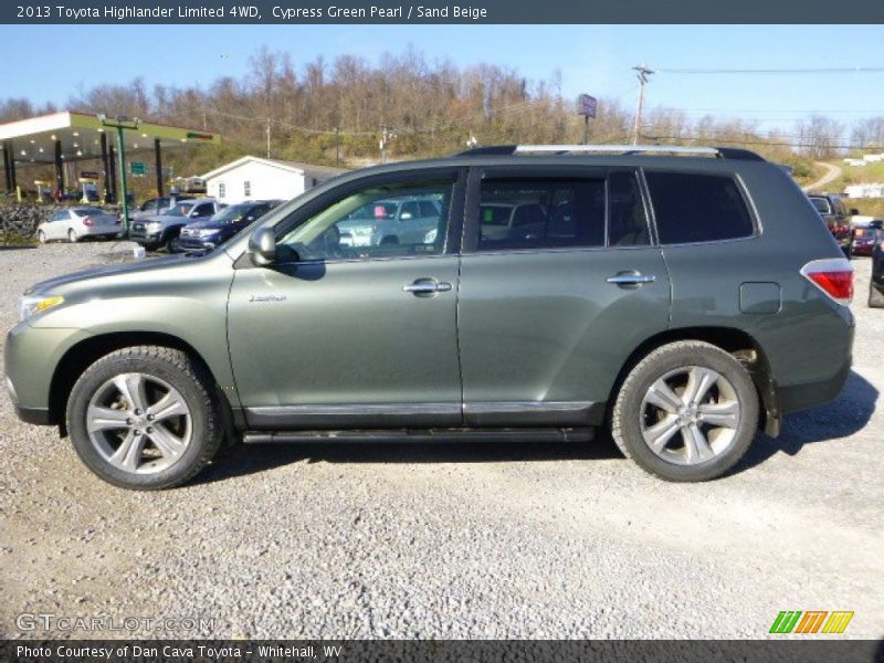 Cypress Green Pearl / Sand Beige 2013 Toyota Highlander Limited 4WD