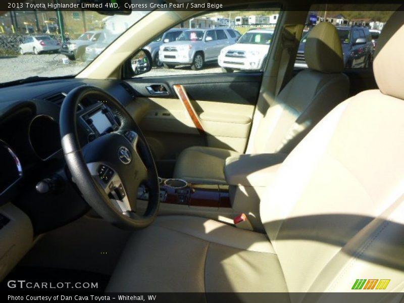 Cypress Green Pearl / Sand Beige 2013 Toyota Highlander Limited 4WD