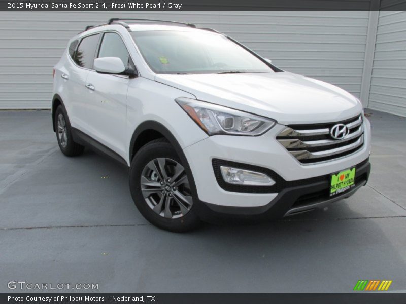 Frost White Pearl / Gray 2015 Hyundai Santa Fe Sport 2.4