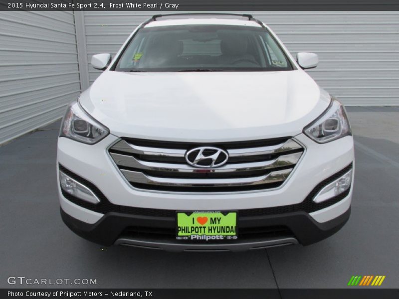 Frost White Pearl / Gray 2015 Hyundai Santa Fe Sport 2.4