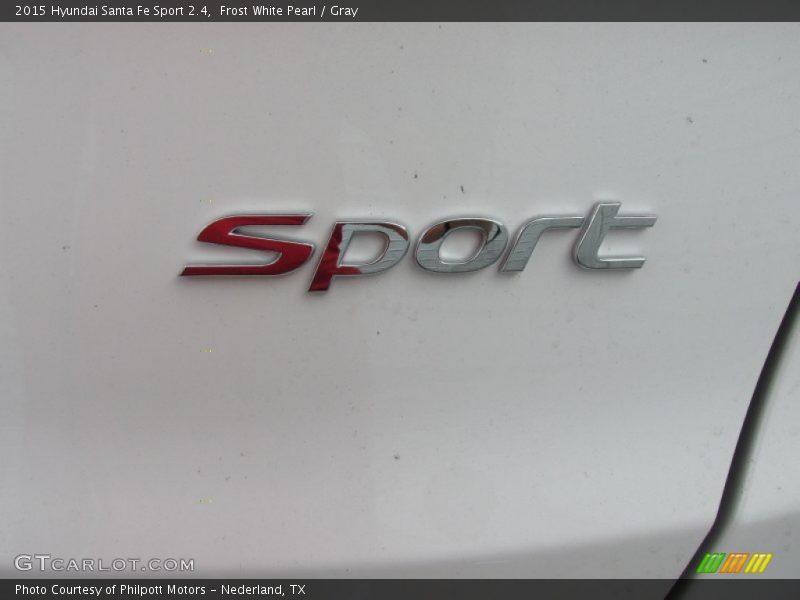 Frost White Pearl / Gray 2015 Hyundai Santa Fe Sport 2.4