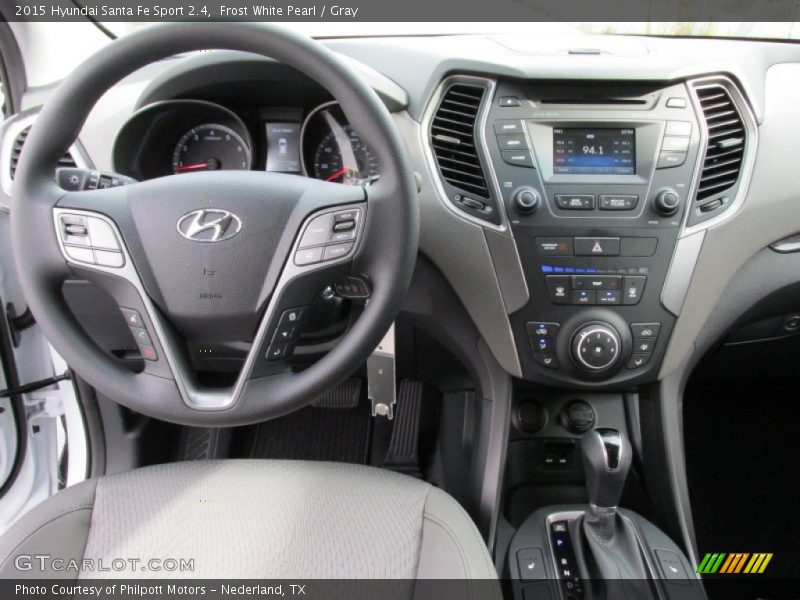 Frost White Pearl / Gray 2015 Hyundai Santa Fe Sport 2.4
