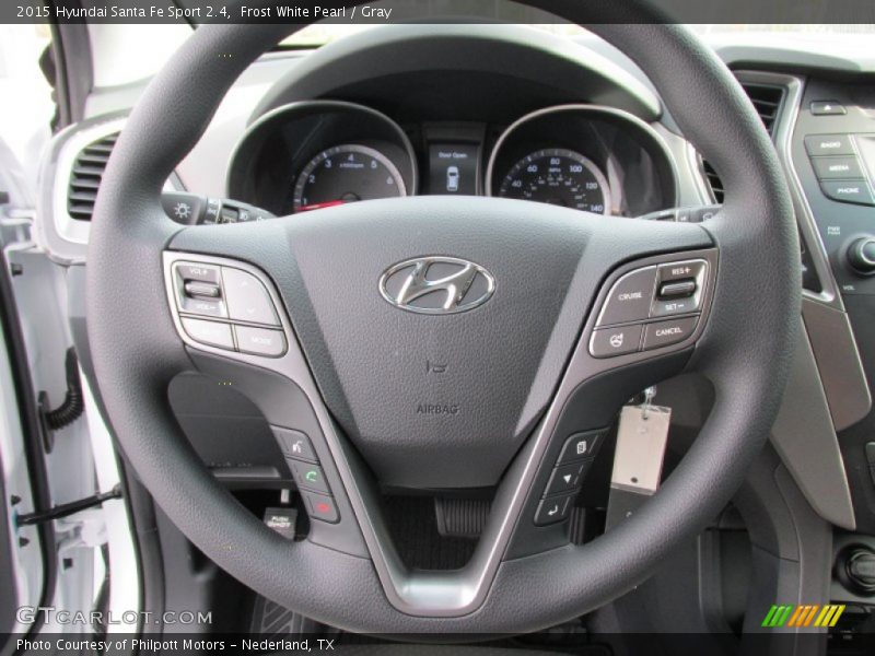 Frost White Pearl / Gray 2015 Hyundai Santa Fe Sport 2.4
