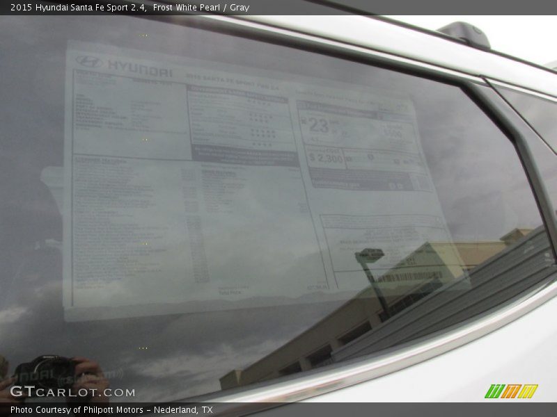 Frost White Pearl / Gray 2015 Hyundai Santa Fe Sport 2.4