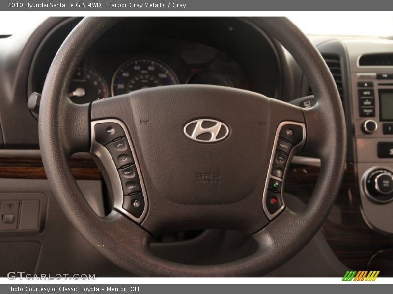 Harbor Gray Metallic / Gray 2010 Hyundai Santa Fe GLS 4WD