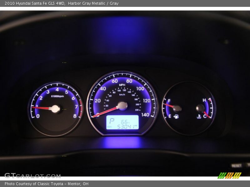 Harbor Gray Metallic / Gray 2010 Hyundai Santa Fe GLS 4WD