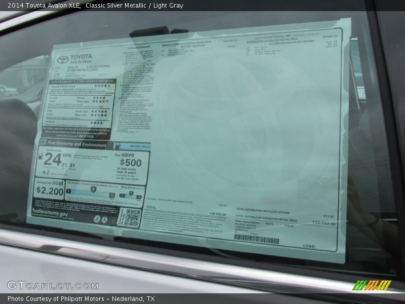 Classic Silver Metallic / Light Gray 2014 Toyota Avalon XLE