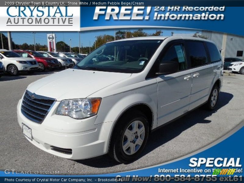 Stone White / Medium Pebble Beige/Cream 2009 Chrysler Town & Country LX