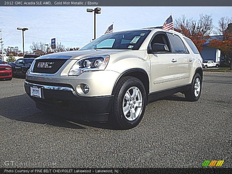 Gold Mist Metallic / Ebony 2012 GMC Acadia SLE AWD