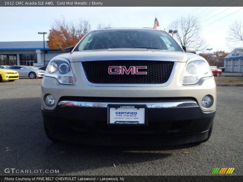 Gold Mist Metallic / Ebony 2012 GMC Acadia SLE AWD