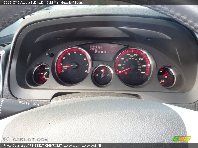 Gold Mist Metallic / Ebony 2012 GMC Acadia SLE AWD