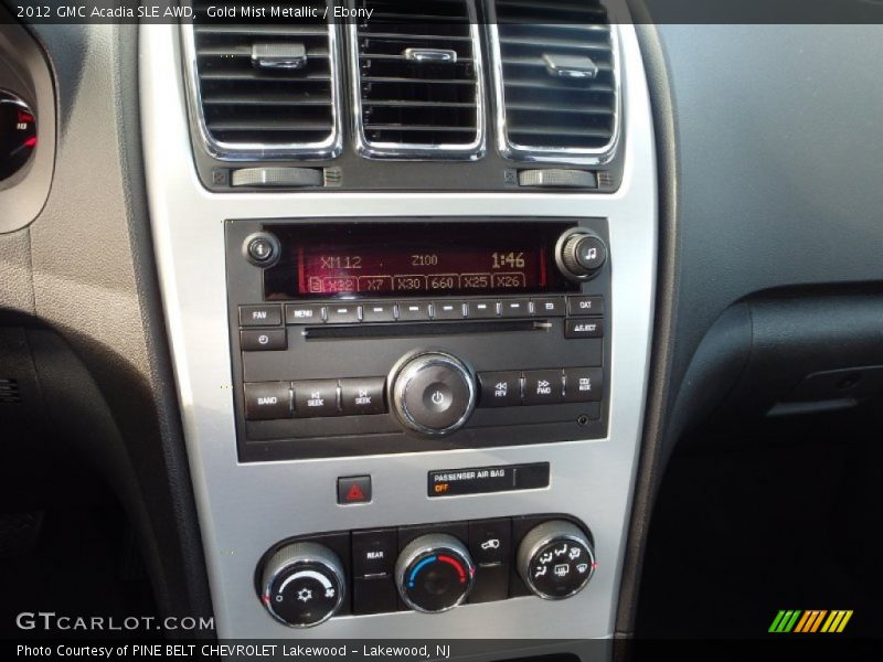 Gold Mist Metallic / Ebony 2012 GMC Acadia SLE AWD