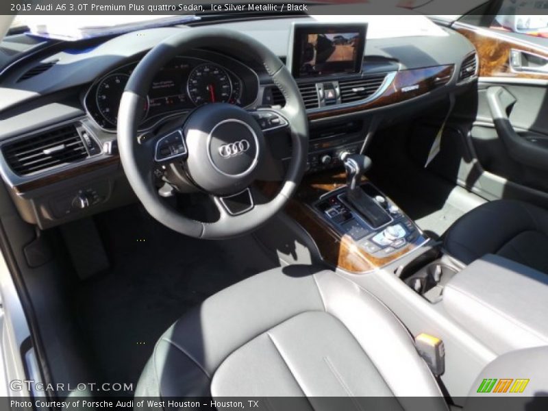 Ice Silver Metallic / Black 2015 Audi A6 3.0T Premium Plus quattro Sedan