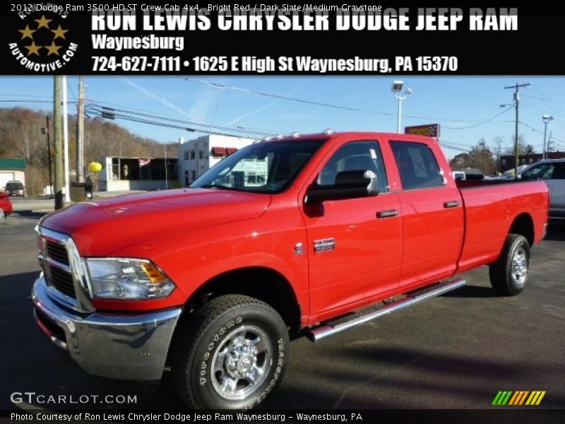 Bright Red / Dark Slate/Medium Graystone 2012 Dodge Ram 3500 HD ST Crew Cab 4x4