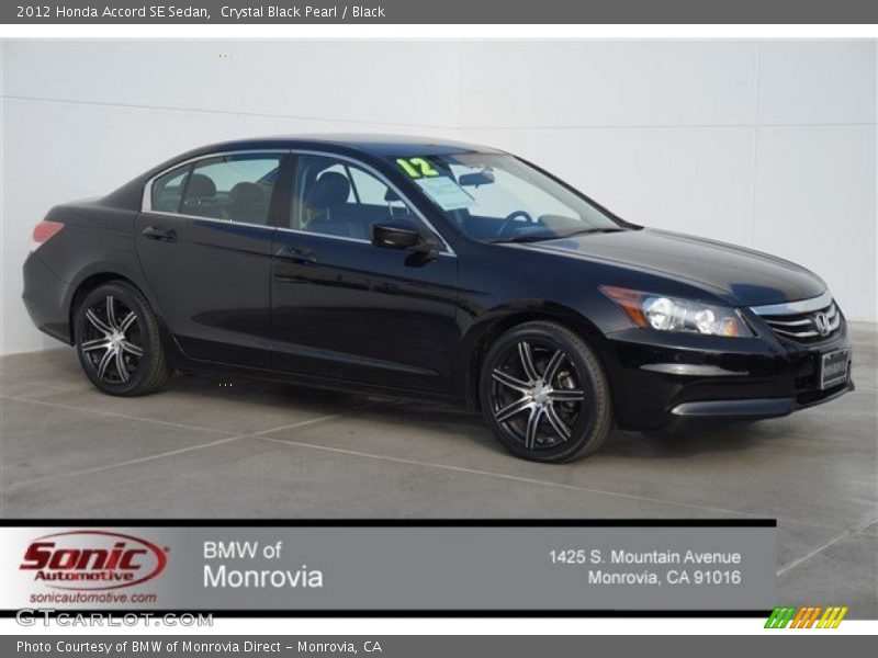 Crystal Black Pearl / Black 2012 Honda Accord SE Sedan