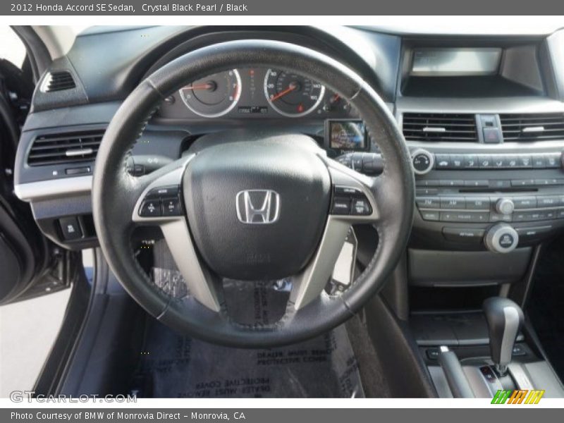 Crystal Black Pearl / Black 2012 Honda Accord SE Sedan