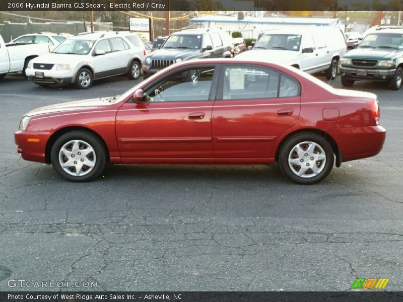 Electric Red / Gray 2006 Hyundai Elantra GLS Sedan