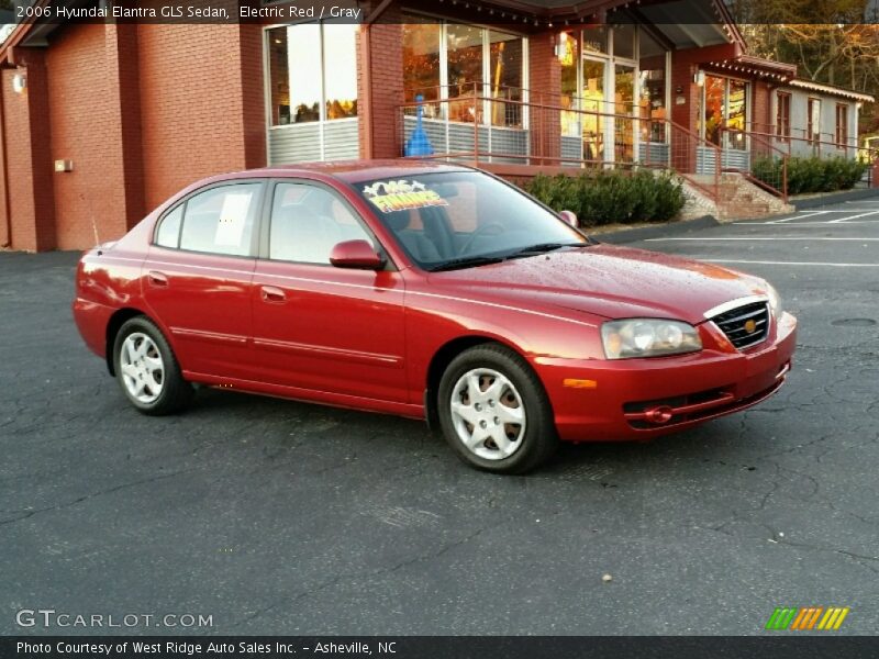 Electric Red / Gray 2006 Hyundai Elantra GLS Sedan