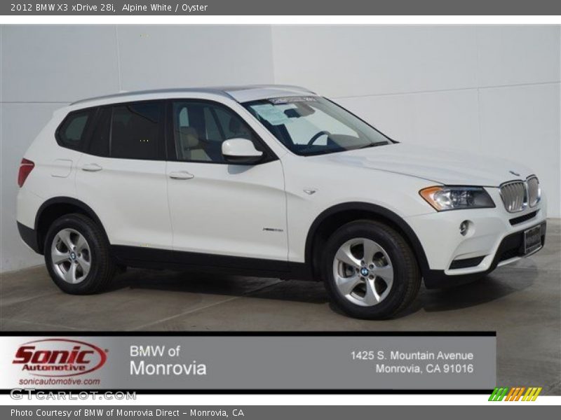 Alpine White / Oyster 2012 BMW X3 xDrive 28i