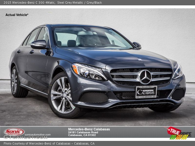 Steel Grey Metallic / Grey/Black 2015 Mercedes-Benz C 300 4Matic