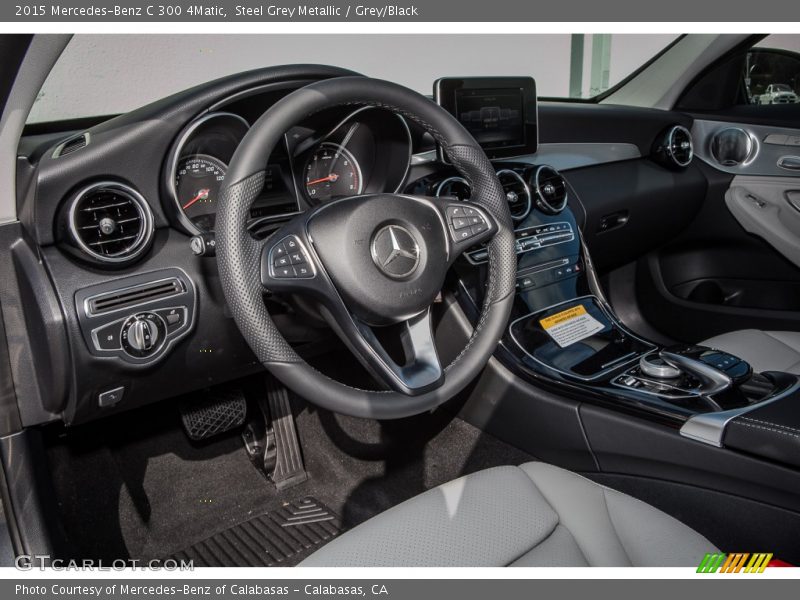 Steel Grey Metallic / Grey/Black 2015 Mercedes-Benz C 300 4Matic