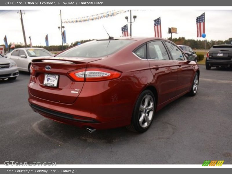 Ruby Red / Charcoal Black 2014 Ford Fusion SE EcoBoost