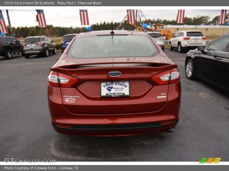Ruby Red / Charcoal Black 2014 Ford Fusion SE EcoBoost
