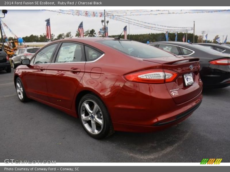 Ruby Red / Charcoal Black 2014 Ford Fusion SE EcoBoost