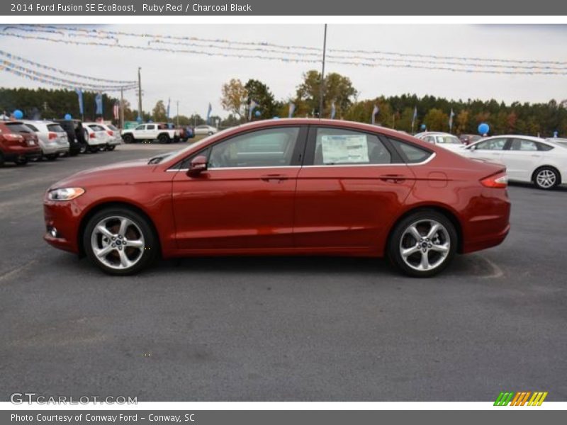 Ruby Red / Charcoal Black 2014 Ford Fusion SE EcoBoost