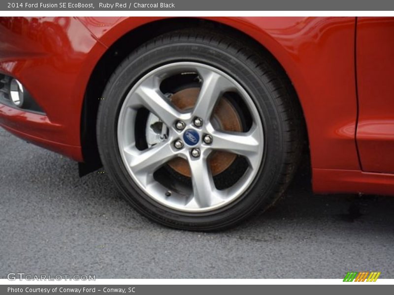 Ruby Red / Charcoal Black 2014 Ford Fusion SE EcoBoost