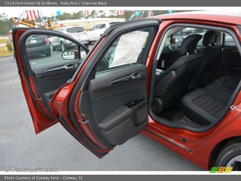 Ruby Red / Charcoal Black 2014 Ford Fusion SE EcoBoost