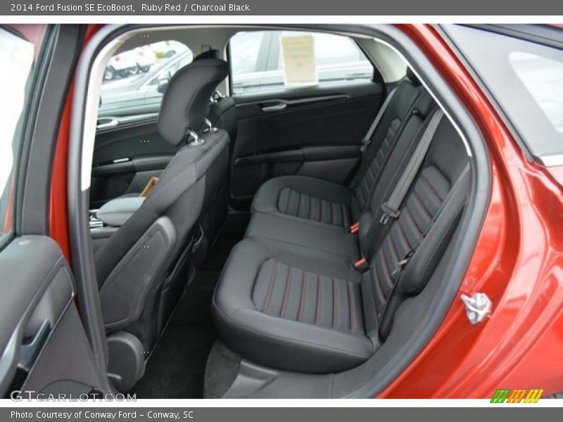 Ruby Red / Charcoal Black 2014 Ford Fusion SE EcoBoost