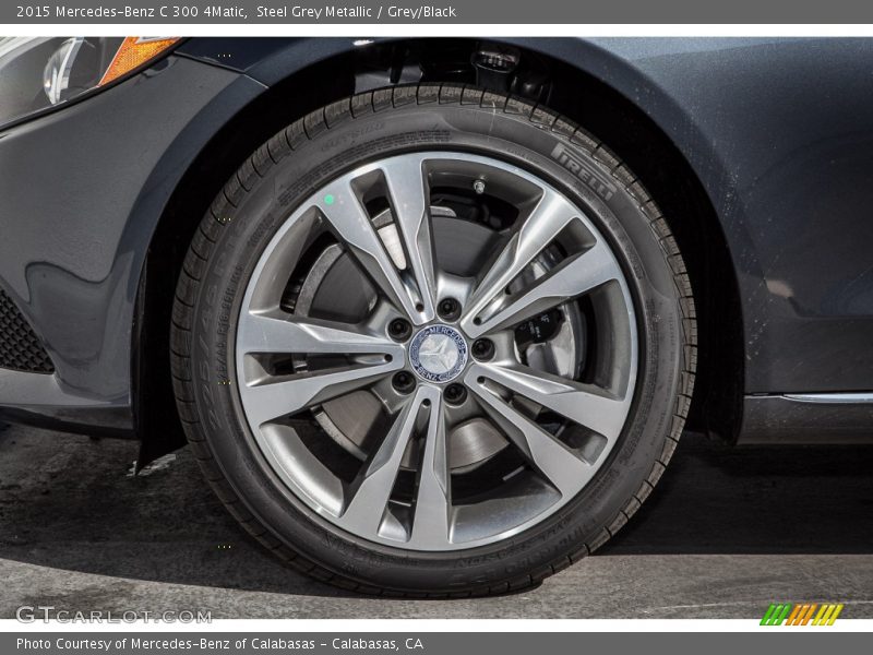 Steel Grey Metallic / Grey/Black 2015 Mercedes-Benz C 300 4Matic