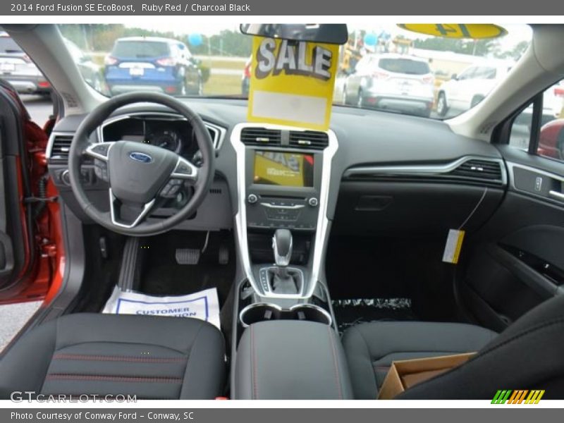 Ruby Red / Charcoal Black 2014 Ford Fusion SE EcoBoost