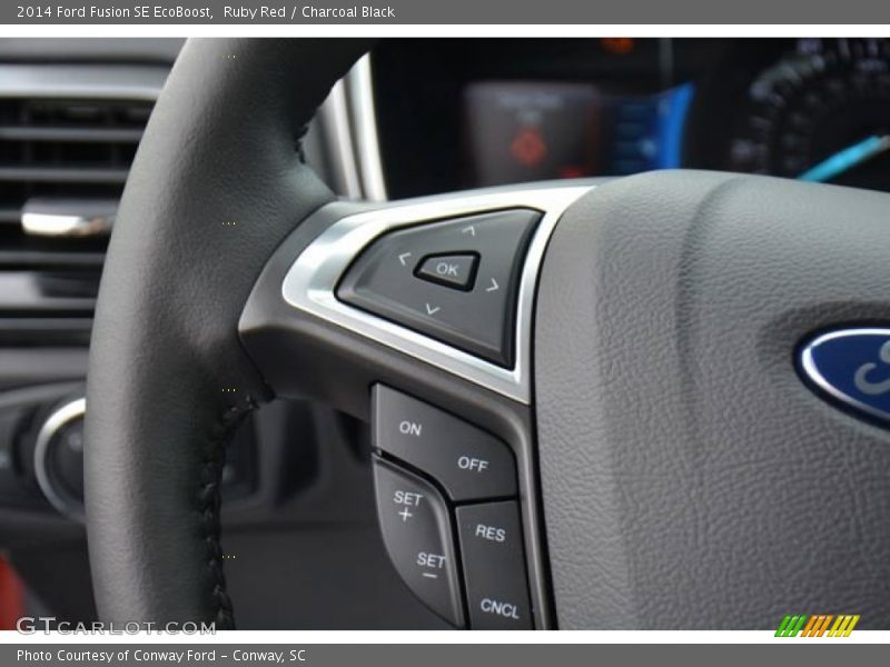 Ruby Red / Charcoal Black 2014 Ford Fusion SE EcoBoost